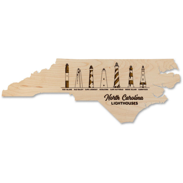 NC Lighthouse Skyline Magnet - Crafted from Cherry or Maple Magnet LazerEdge Maple 