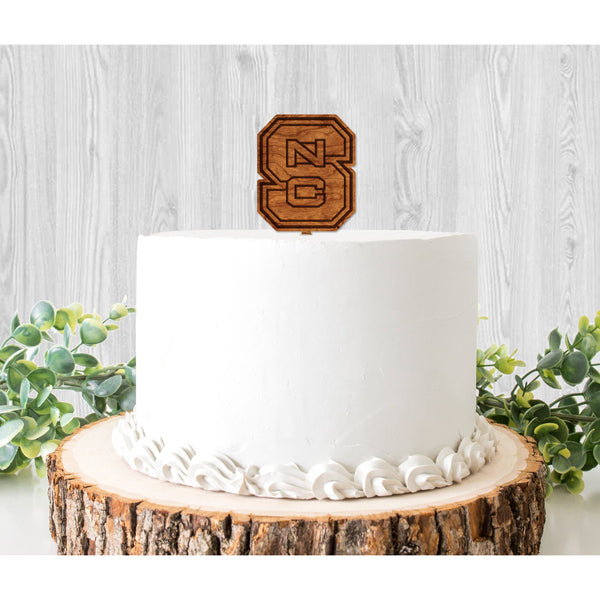 NC State Cake Toppers - Crafted from Cherry or Maple Wood Cake Topper Shop LazerEdge 