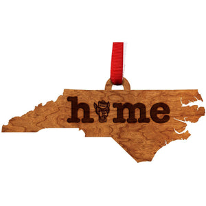 NC State - Ornament - State Map - "Home" with Tuffy Head Ornament Shop LazerEdge 