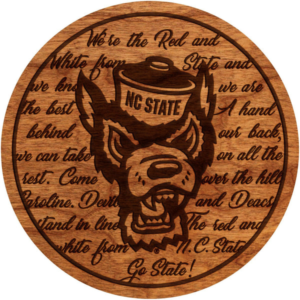 NC State Wolfpack Coaster Coaster LazerEdge Cherry Fight Song 