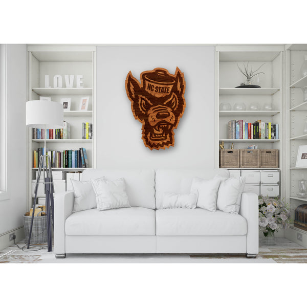 NC State Wolfpack Wall Hanging - Tuffy Head Wall Hanging LazerEdge 