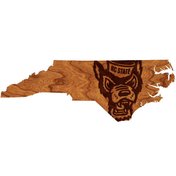 NC State Wolfpack Wall Hanging - Tuffy State Map Wall Hanging LazerEdge Standard 