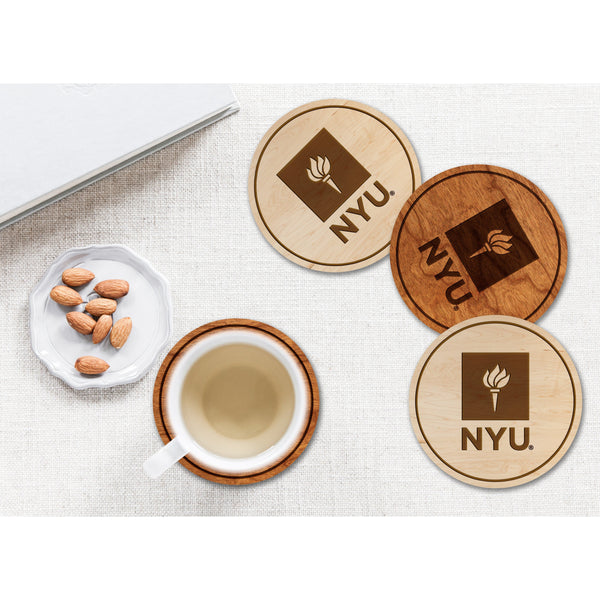New York University - Coaster - Crafted from Cherry and Maple Wood Coaster LazerEdge 