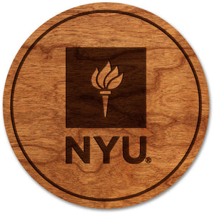 New York University - Coaster - Crafted from Cherry and Maple Wood Coaster LazerEdge Cherry 