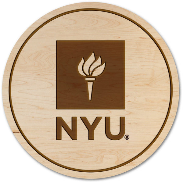 New York University - Coaster - Crafted from Cherry and Maple Wood Coaster LazerEdge Maple 