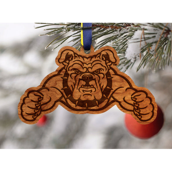 North Carolina A&T - Ornament - Logo Cutout Flexing Bulldog Ornament LazerEdge 