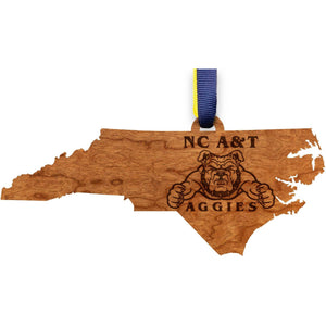 North Carolina A&T - Ornament - State map with bull dog and biceps Ornament LazerEdge 