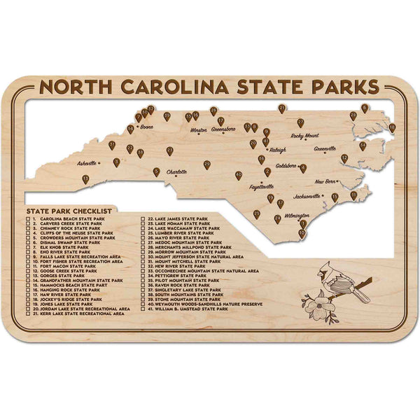 North Carolina Cardinal State Park Maple Wall Hanging Wall Hanging LazerEdge Maple 