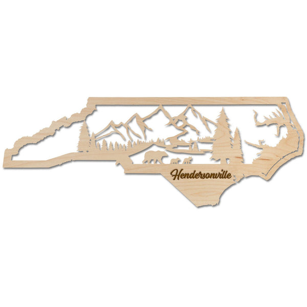 North Carolina Hendersonville Skyline Wall Hanging Wall Hanging LazerEdge Maple 