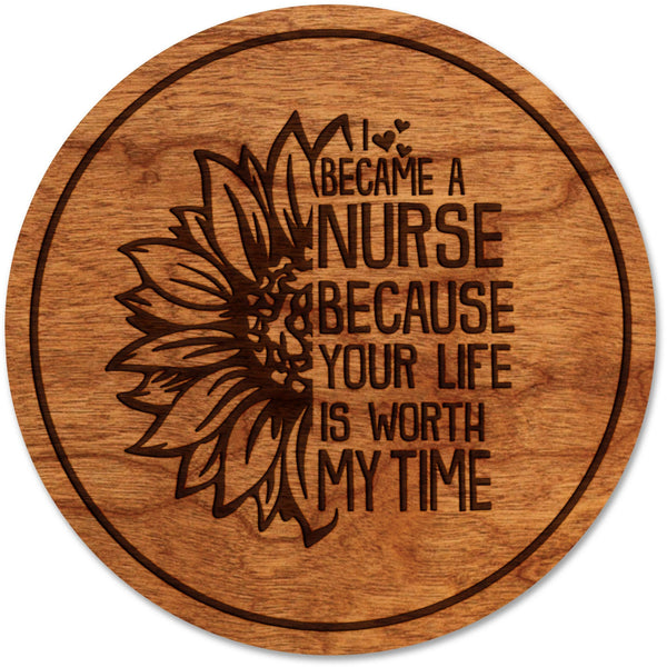 Nurse Coasters Coaster LazerEdge Cherry Your Life is Worth my Time 