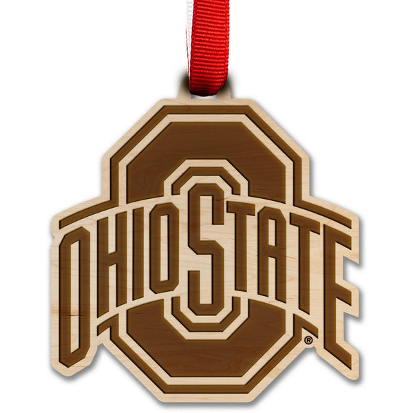 Ohio State Buckeyes Ornament Ornament LazerEdge Block O Maple 