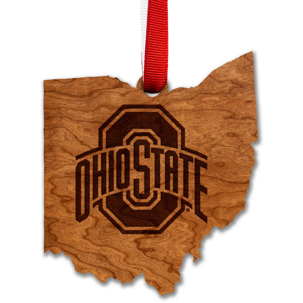 Ohio State Buckeyes Ornament Ornament LazerEdge Block O on State Cherry 