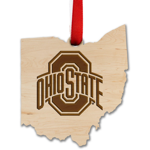 Ohio State Buckeyes Ornament Ornament LazerEdge Block O on State Maple 