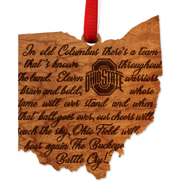 Ohio State Buckeyes Ornament Ornament LazerEdge Fight Song Cherry 