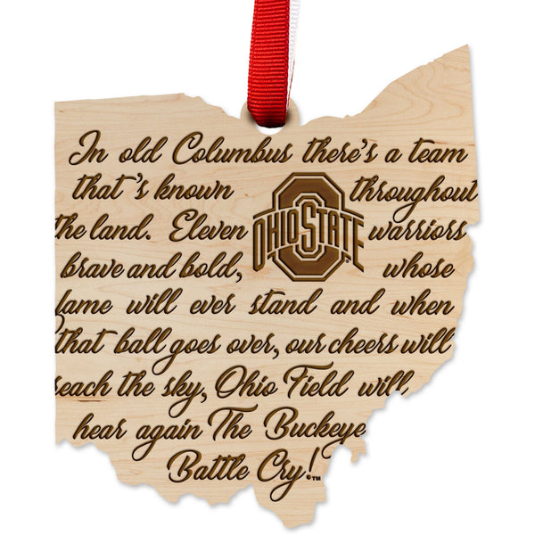 Ohio State Buckeyes Ornament Ornament LazerEdge Fight Song Maple 