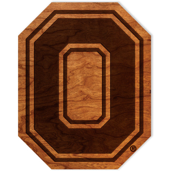 Ohio State Buckeyes Wall Hanging Wall Hanging LazerEdge Standard Cherry Block O