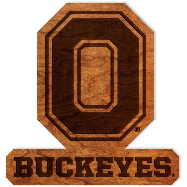 Ohio State Buckeyes Wall Hanging Wall Hanging LazerEdge Standard Cherry Block O Buckeyes