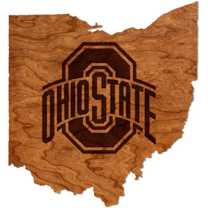 Ohio State Buckeyes Wall Hanging Wall Hanging LazerEdge Standard Cherry Block O Ohio State on State