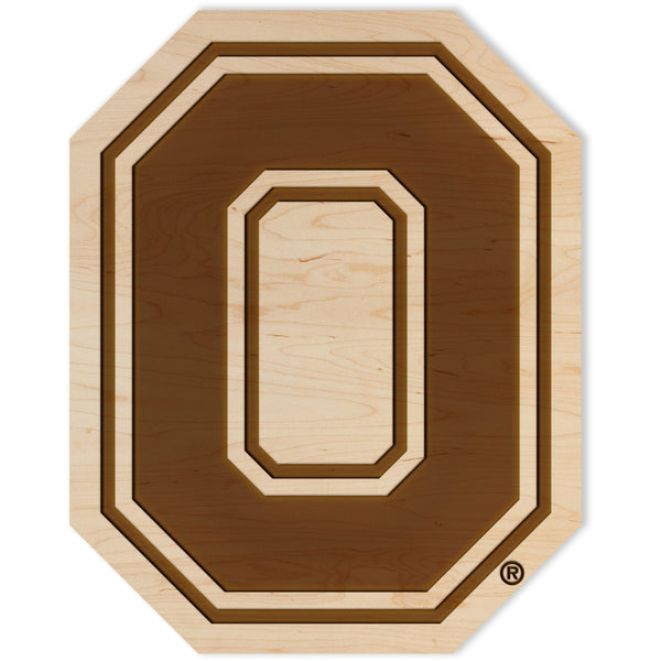 Ohio State Buckeyes Wall Hanging Wall Hanging LazerEdge Standard Maple Block O