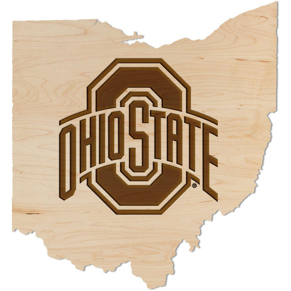 Ohio State Buckeyes Wall Hanging Wall Hanging LazerEdge Standard Maple Block O Ohio State on State