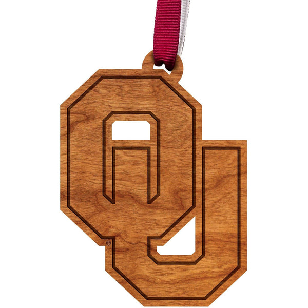 Oklahoma - Ornament - "OU" Block Letters - by LazerEdge Ornament LazerEdge 