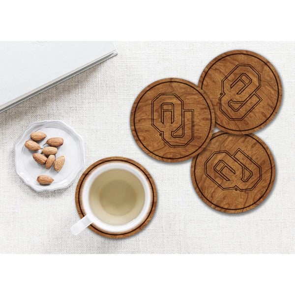 Oklahoma Sooners Coaster "OU" Block Letters Coaster LazerEdge 