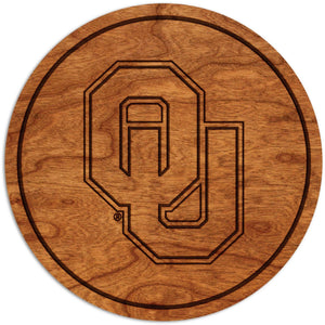 Oklahoma Sooners Coaster "OU" Block Letters Coaster LazerEdge Cherry 