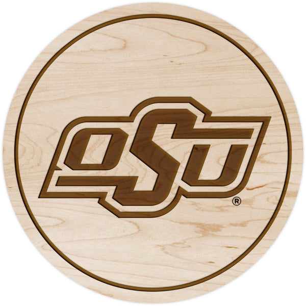Oklahoma State Cowboys Coaster OSU Brand Coaster LazerEdge Maple 