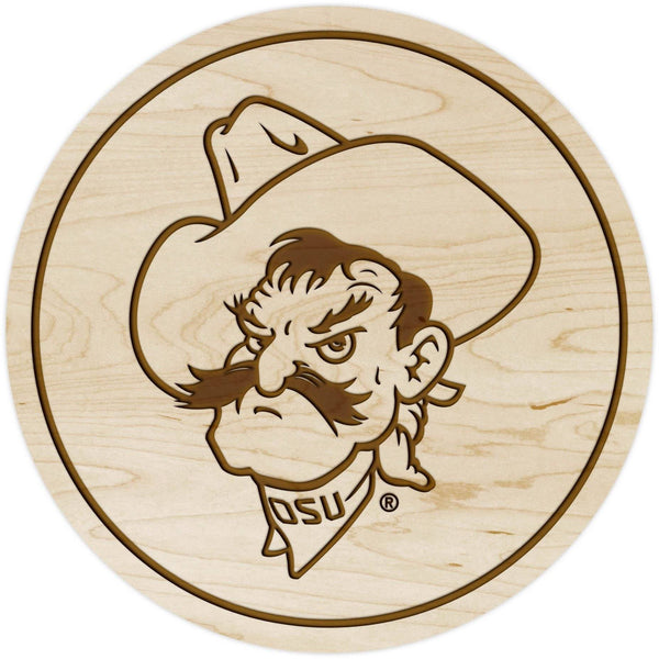 Oklahoma State Cowboys Coaster Pistol Pete Coaster LazerEdge Maple 