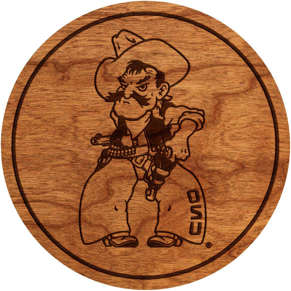 Oklahoma State Cowboys Coaster Standing Cowboy Coaster LazerEdge Cherry 