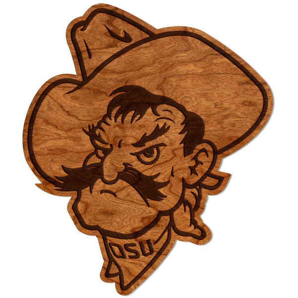 Oklahoma State - Wall Hanging - Crafted from Cherry or Maple Wood Wall Hanging LazerEdge Standard Cherry Pistol Pete