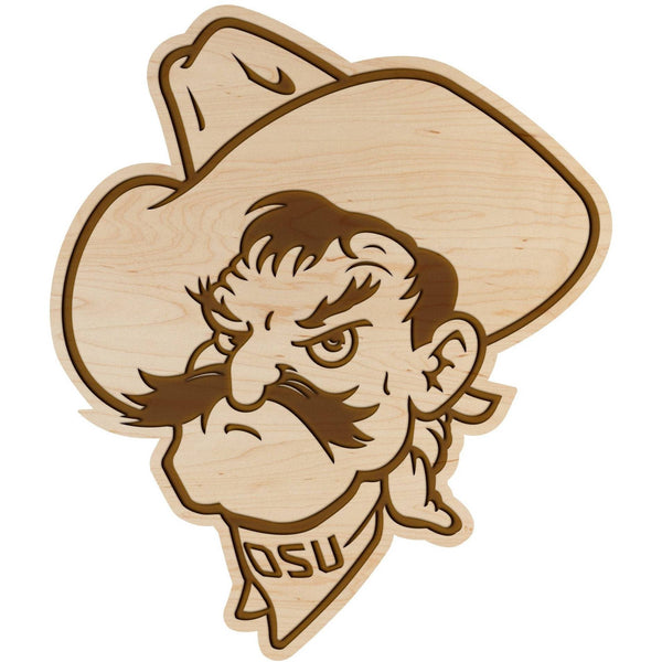 Oklahoma State - Wall Hanging - Crafted from Cherry or Maple Wood Wall Hanging LazerEdge Standard Maple Pistol Pete