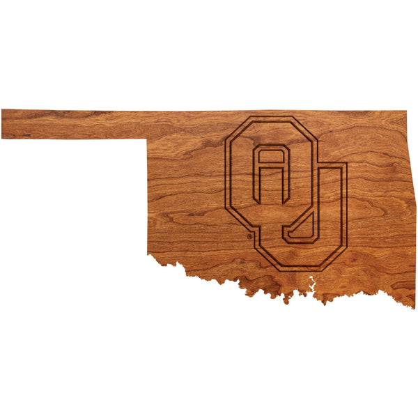 Oklahoma - Wall Hanging - Crafted from Cherry or Maple Wood Wall Hanging LazerEdge Standard Cherry OU On State