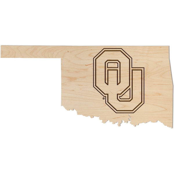 Oklahoma - Wall Hanging - Crafted from Cherry or Maple Wood Wall Hanging LazerEdge Standard Maple OU On State