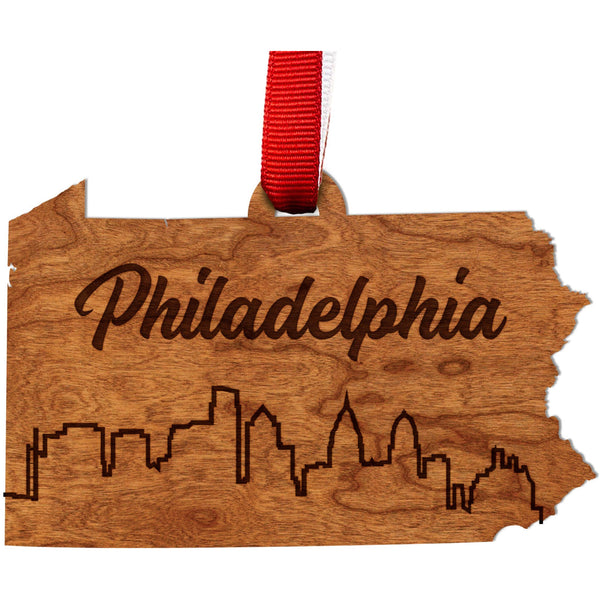 Pennsylvania Skyline Ornament Ornament LazerEdge Cherry Philadelphia 