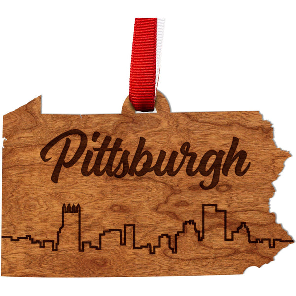 Pennsylvania Skyline Ornament Ornament LazerEdge Cherry Pittsburgh 