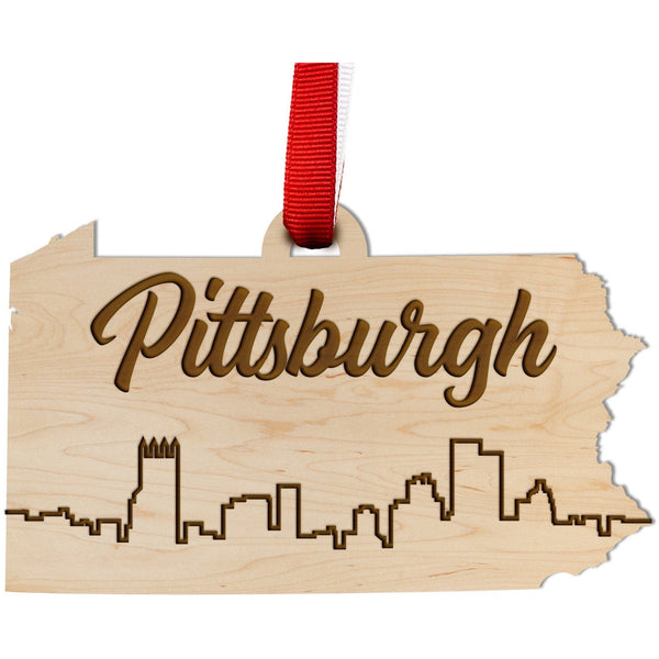 Pennsylvania Skyline Ornament Ornament LazerEdge Maple Pittsburgh 