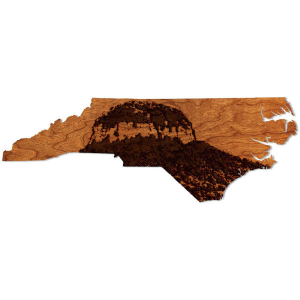 Pilot Mountain, NC Wall Hanging - Crafted from Cherry or Maple Wood Wall Hanging LazerEdge Standard Cherry Pilot Mtn. on NC