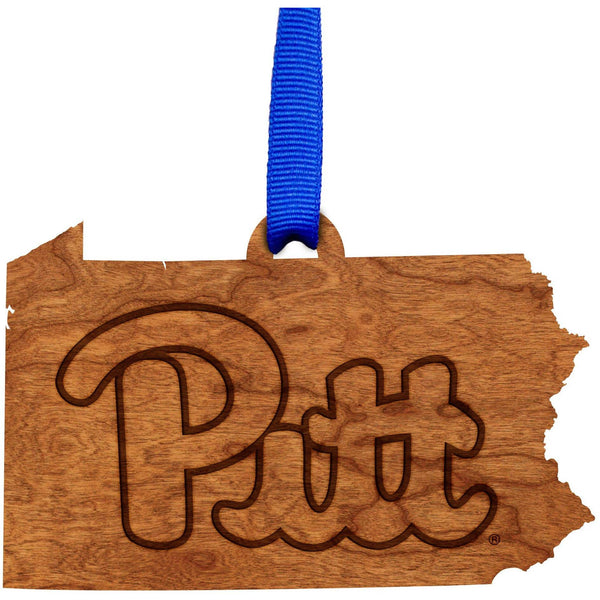 Pittsburgh - Ornament - State Map with Script "PITT" Ornament LazerEdge 