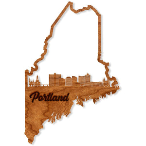 Portland, Maine Skyline Wall Hanging Wall Hanging LazerEdge Standard Cherry 