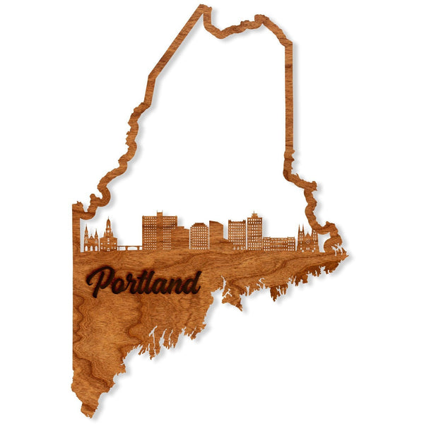 Portland, Maine Skyline Wall Hanging Wall Hanging LazerEdge Standard Cherry 