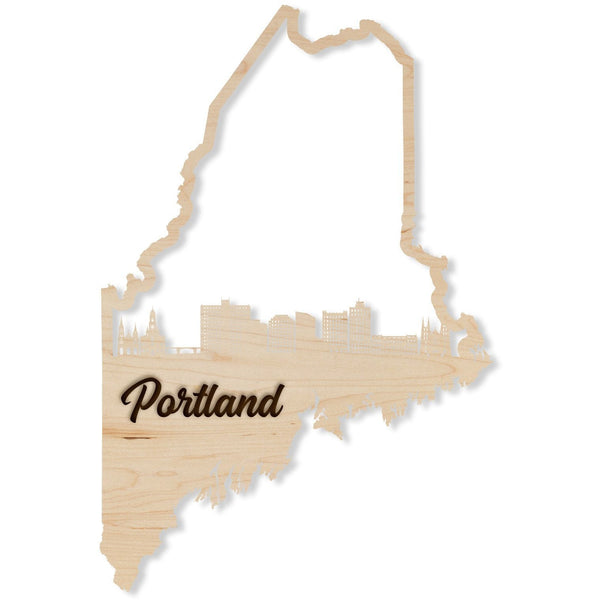 Portland, Maine Skyline Wall Hanging Wall Hanging LazerEdge Standard Maple 