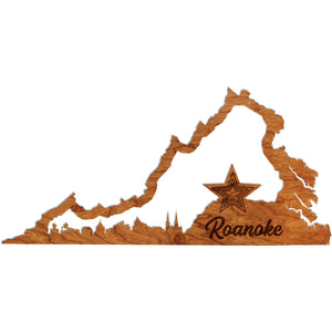 Roanoke Skyline Wall Hanging Wall Hanging LazerEdge Cherry Large 