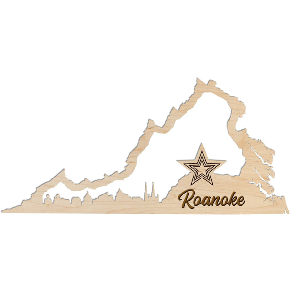 Roanoke Skyline Wall Hanging Wall Hanging LazerEdge Maple Large 