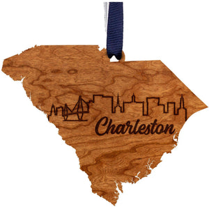 SC City Skyline Ornament (Available in Various SC Cities) Ornament LazerEdge Charleston Cherry 