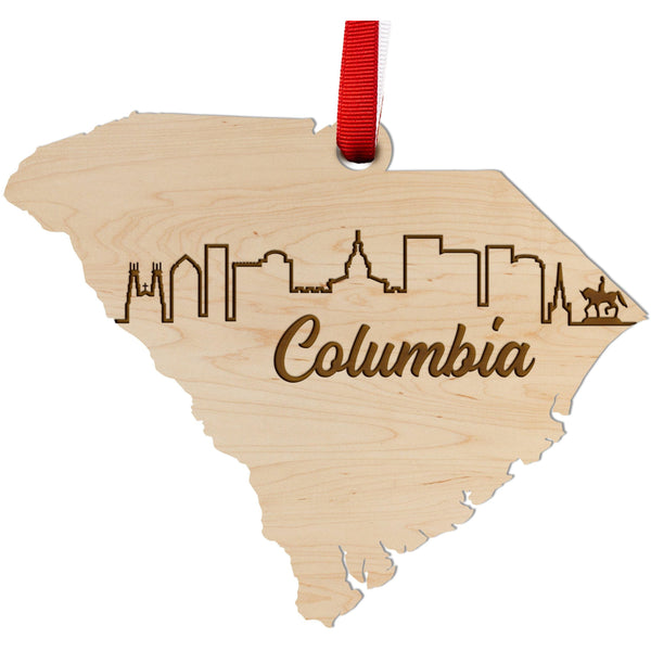 SC City Skyline Ornament (Available in Various SC Cities) Ornament LazerEdge Colubmia Maple 