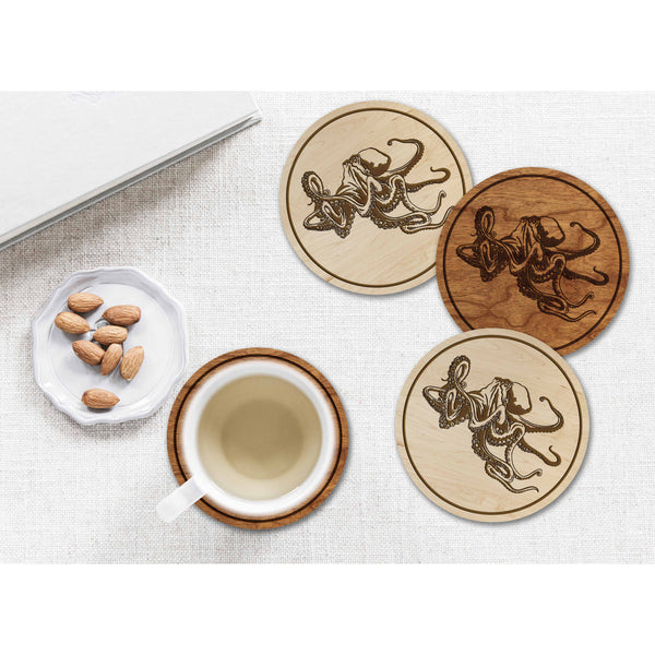 Sea-Life Animals Coaster - Crafted from Cherry or Maple Wood - Various Animals Available Coaster LazerEdge 