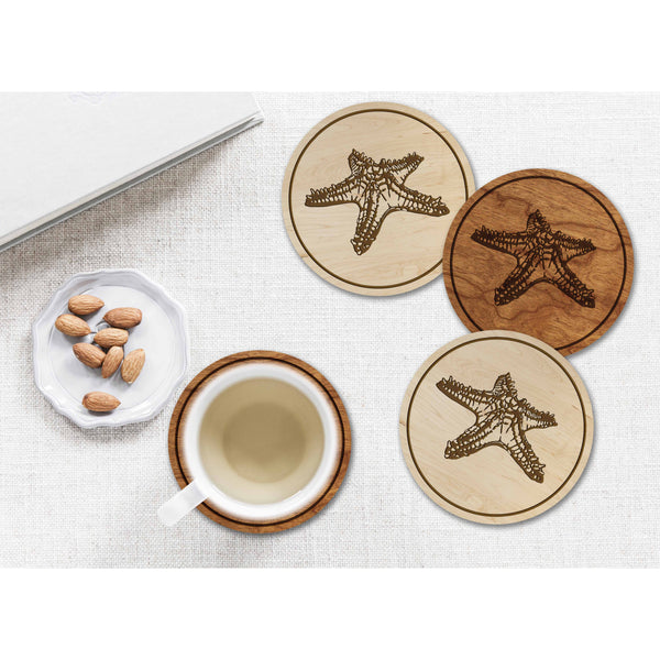 Sea-Life Animals Coaster - Crafted from Cherry or Maple Wood - Various Animals Available Coaster LazerEdge 