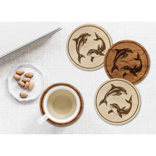 Sea-Life Animals Coaster - Crafted from Cherry or Maple Wood - Various Animals Available Coaster LazerEdge 