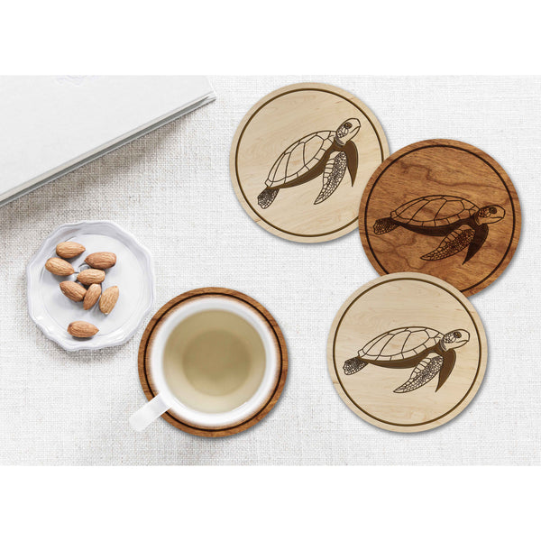 Sea-Life Animals Coaster - Crafted from Cherry or Maple Wood - Various Animals Available Coaster LazerEdge 